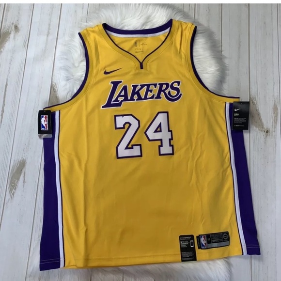 NIKE LAKERS DRI-FIT NBA Jersey 24 Kobe Bryant Auth NIKE LAKERS DRI-FIT NBA Jersey 24 Kobe Bryant Auth